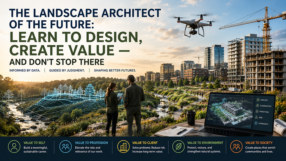 The Landscape Architect of the Future: Learn to Design, Create Value — and Don't Stop There