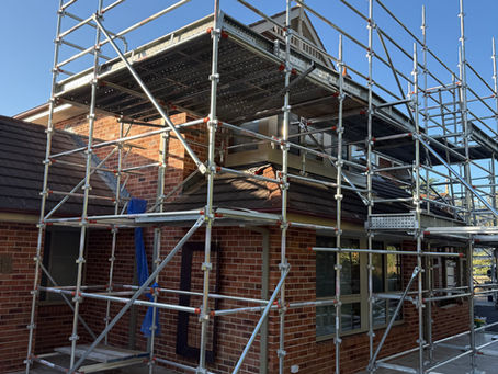 Scaffolding setup at Kurmond home for safe roof access and repairs by Spider Scaffolding Sydney.