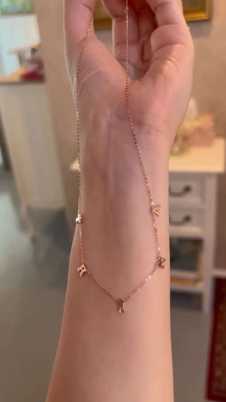 Thumbnail: Custom Name Necklace - 14k Solid Gold