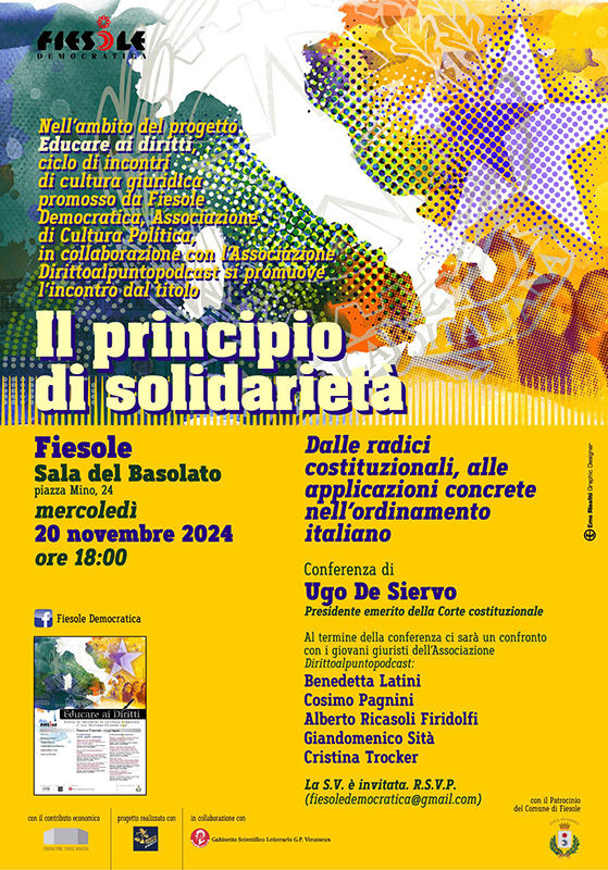 "Il principio di solidarietà " (Fiesole, 20 novembre 2024)