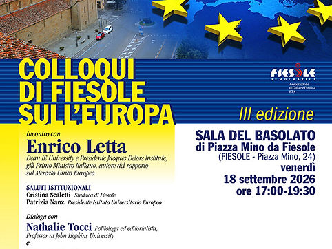 Incontro con Enrico Letta a Fiesole il 18 settembre
