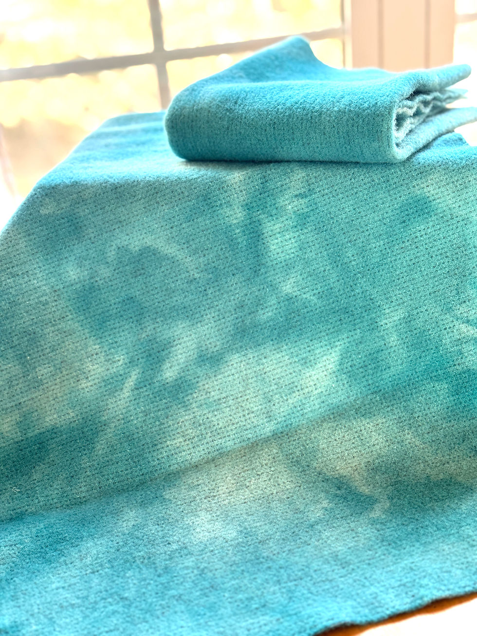 aqua green hand dyed wool fabric fat quarter for rug hooking