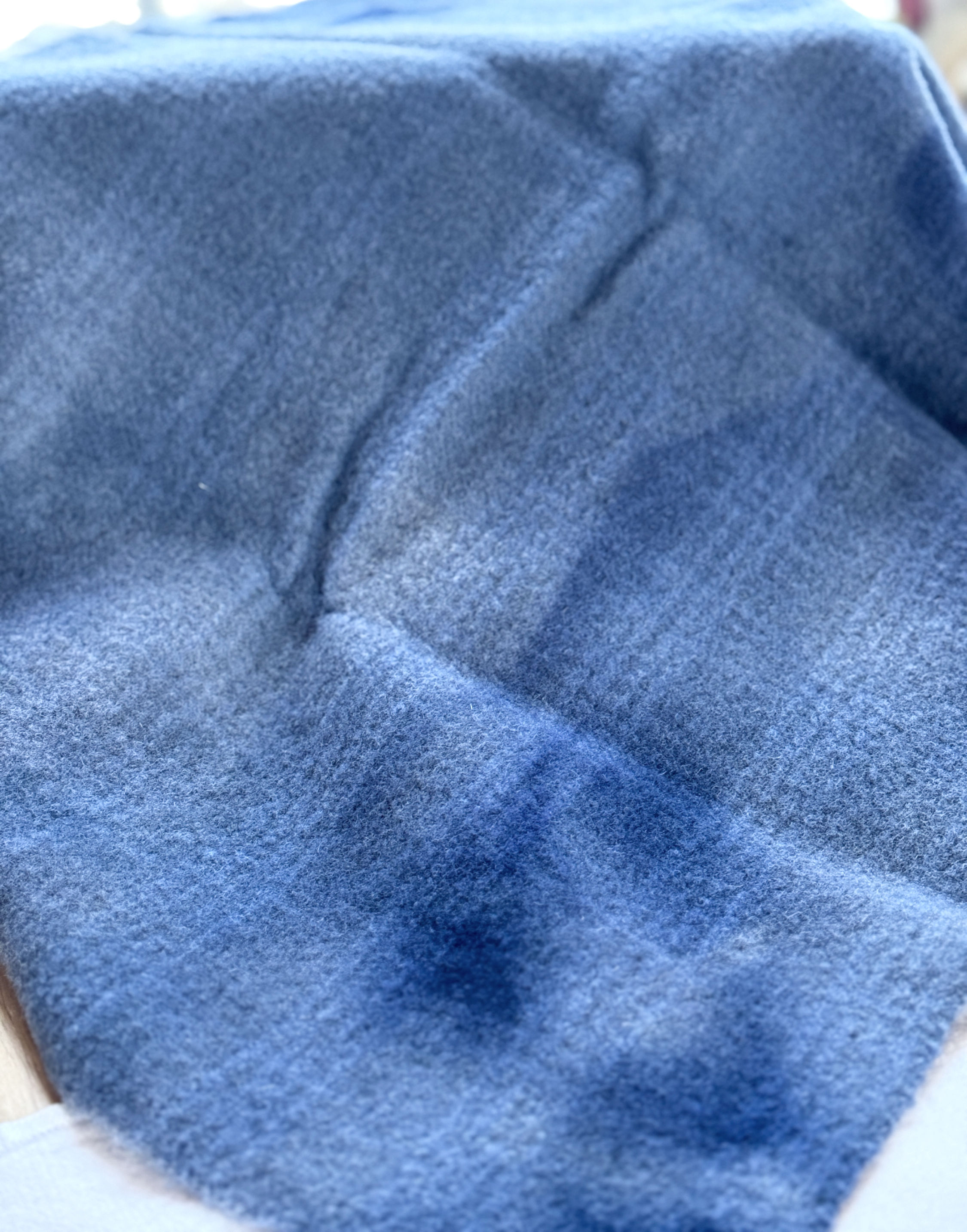 blue hand dyed wool fabric fat quarter