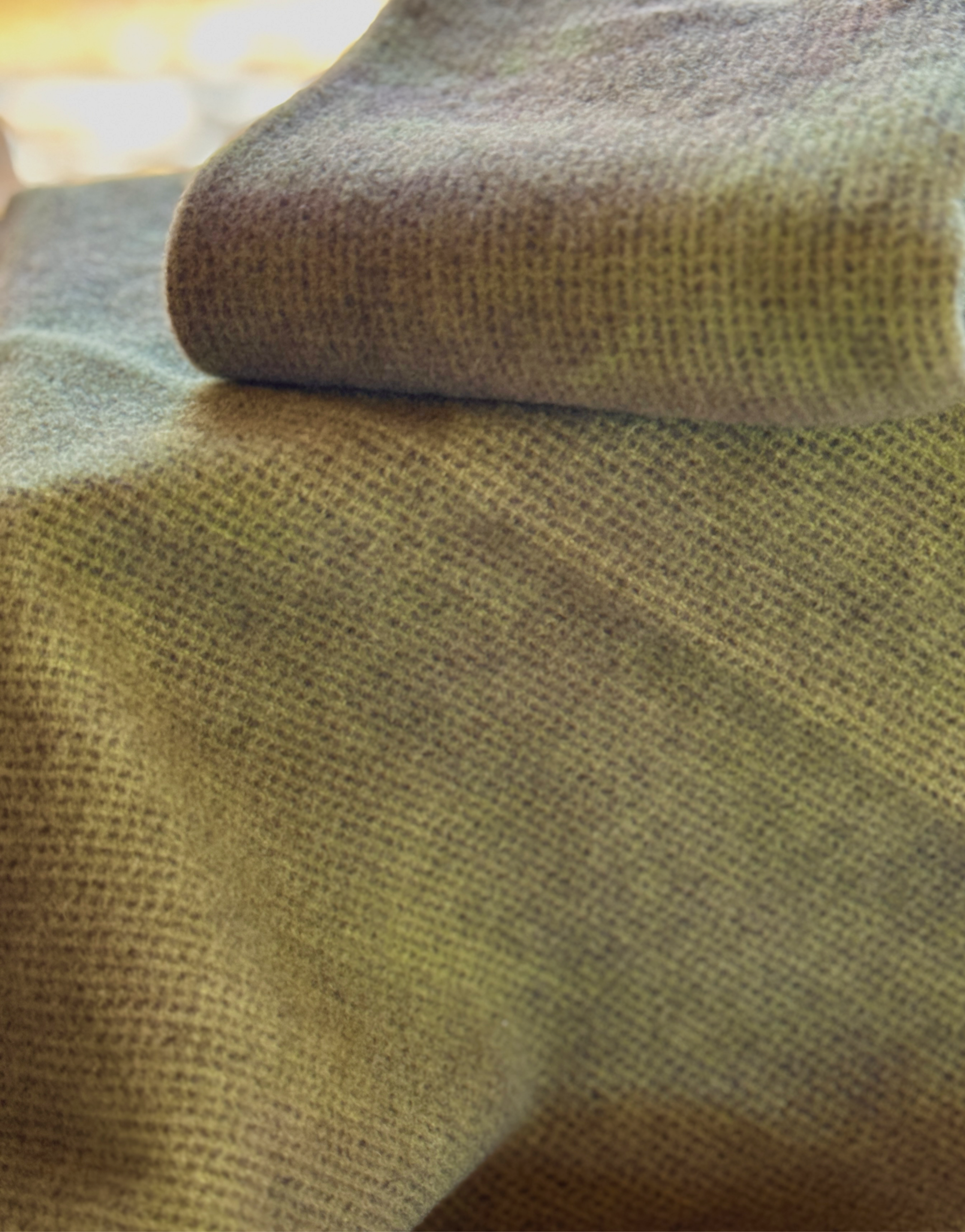 green hand dyed wool fat quarter