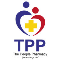 Logo design for TPP featuring two stylized human figures forming a heart around a yellow medical cross — symbolizing care, pa