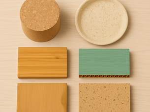eco-friendly furniture materials such as cork, bamboo, reclaimed wood, bio-based composites, recycled materials