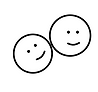 Two faces representing listening in a coaching conversation