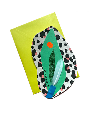 Green gift voucher design for Vulva Painting Workshop Berlin