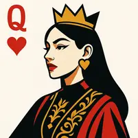Modern King Playing Card Avatar for Gamers - Bold Red and Gold PFP