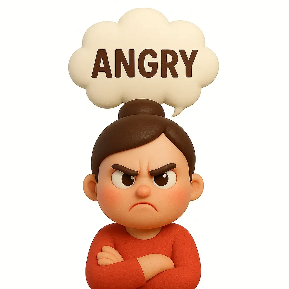 Angry Girl - White Bacground