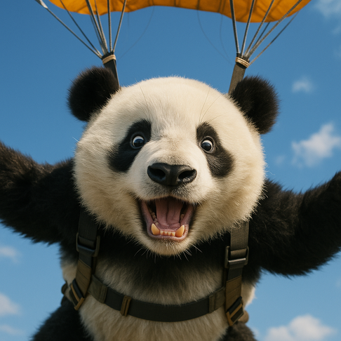 Parachute Panda -Skydiving Squad: Funny Animal PFPs to Match with Your Friends