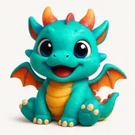 Adorable 3D Chibi Dragon PFP | Cute Turquoise Fantasy Avatar for Gamers