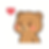 Cute Brown Bear Couple PFP | Kawaii Avatar Looking Left with Heart (Matching Profile Picture) -boy