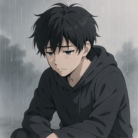 Heartbroken Anime Boy Under the Rain | Sad Aesthetic Gamer Profile Picture