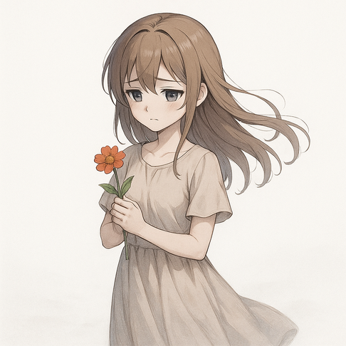 The Last Hope | Anime Girl Holding a Flower (Emotional PFP)