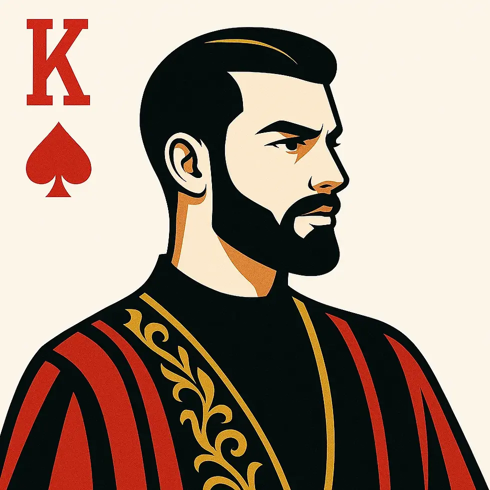 Modern King Playing Card Avatar for Gamers - Bold Red and Gold PFP