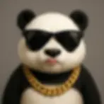 Legend of Big panda gray Background