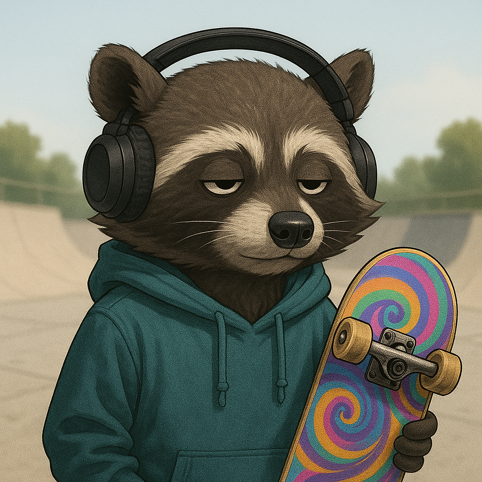 Skater Raccoon Squad | 9 Unique Square Avatars for Gamers music