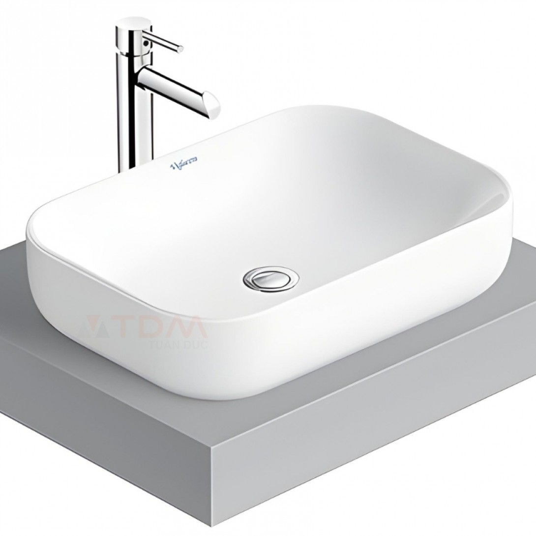 Chậu Rửa Mặt Lavabo Viglacera V25 Đặt Bàn Chữ Nhật - hình 1