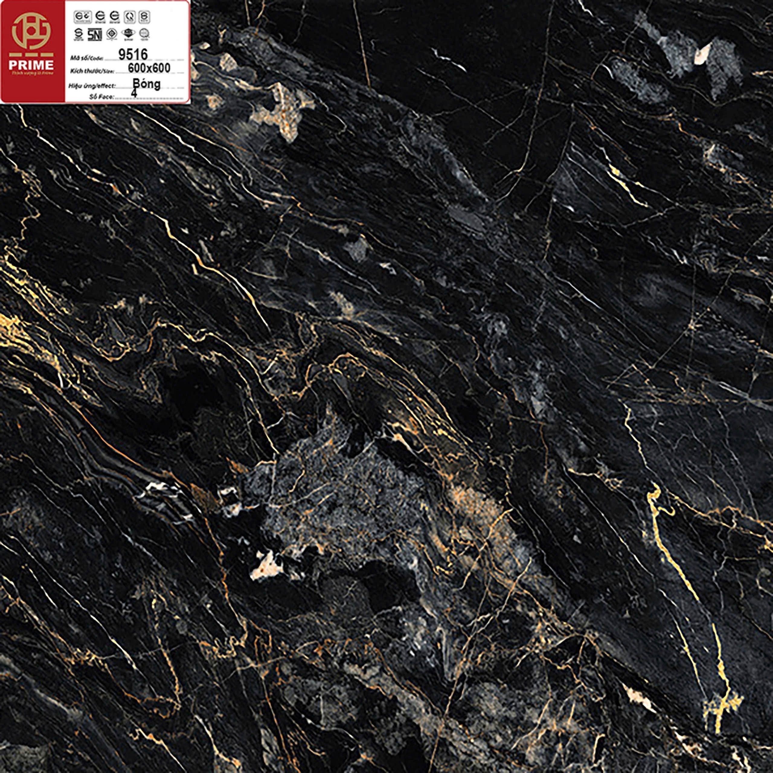 Gạch 60x60 Prime 9516 Đen Giả Đá