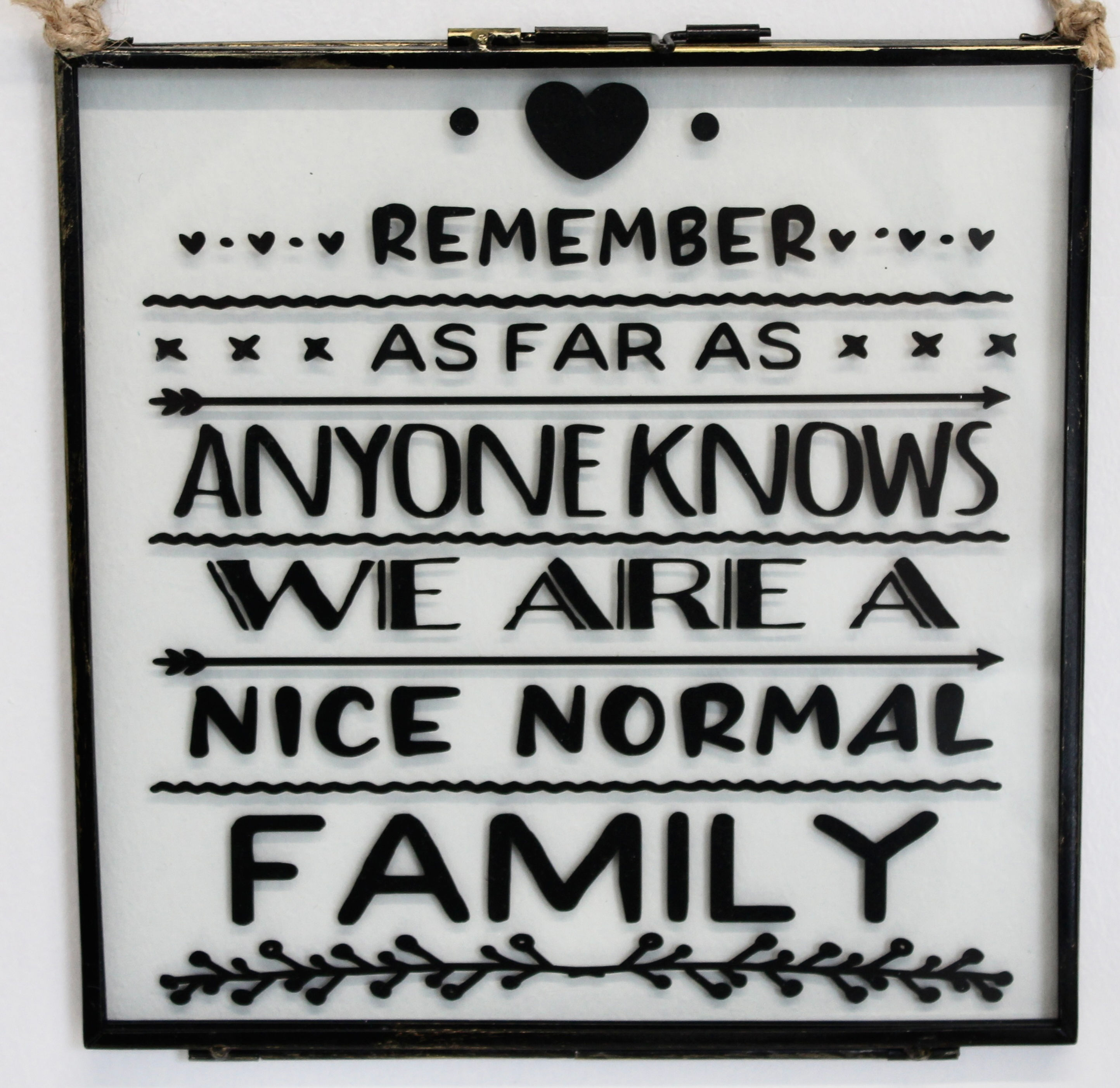 "Normal Family" Clear Glass Frame