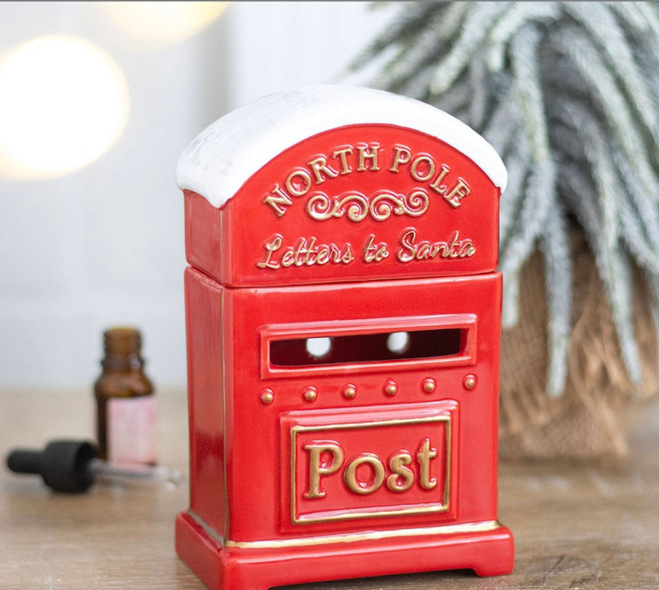 LETTERS TO SANTA CHRISTMAS POST BOX OIL BURNER