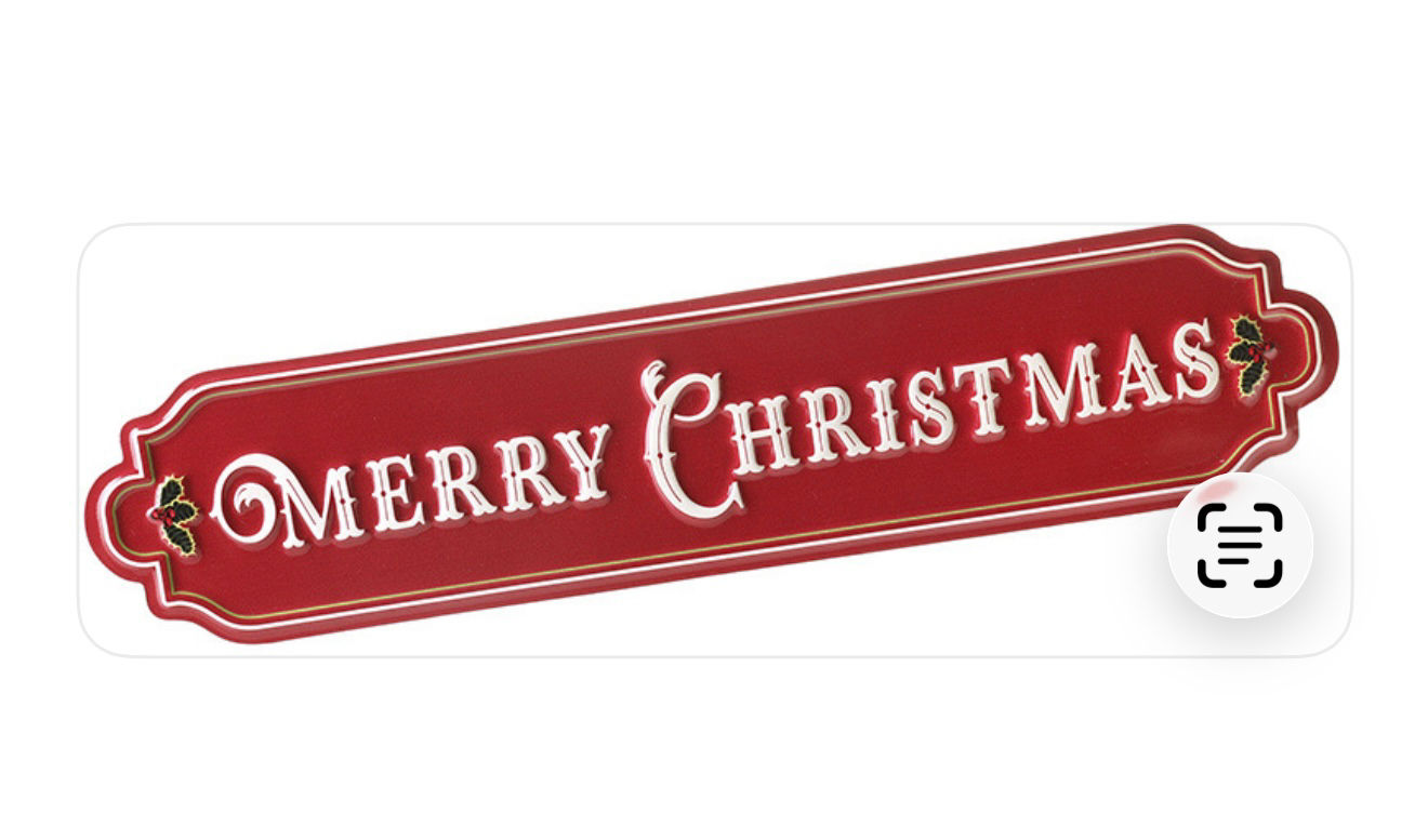 RED MERRY CHRISTMAS SIGN, 50.8CM