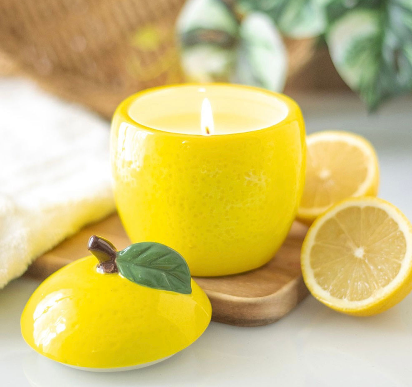 LEMON SHAPED CANDLE JAR