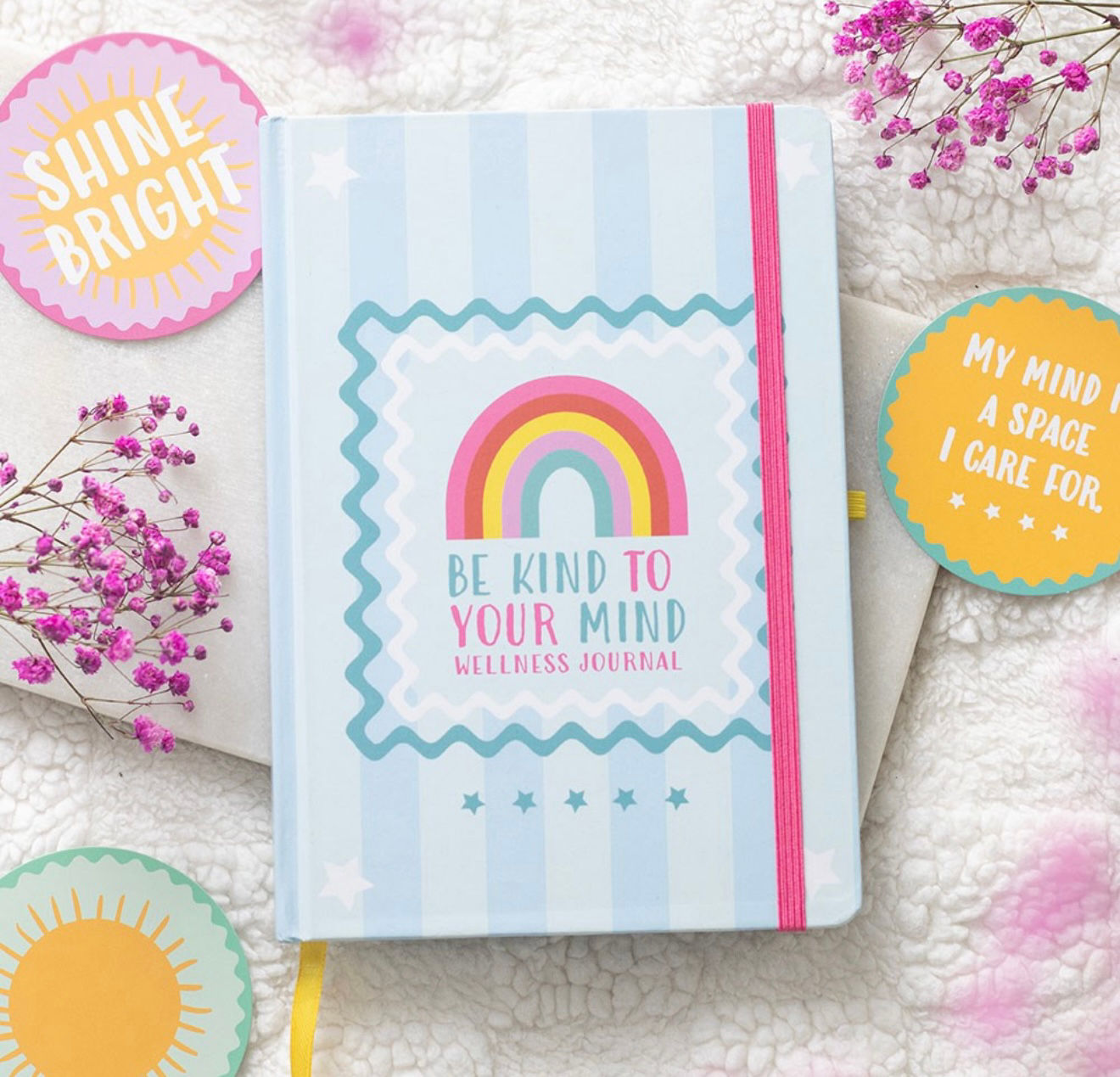 BE KIND TO YOUR MIND A5 WELLNESS JOURNAL WITH CITRINE PEN