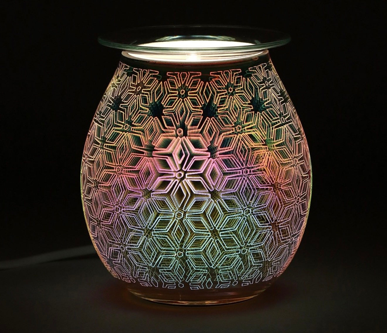 3D GEOMETRIC FLOWER LIGHT UP ELECTRIC OIL BURNER