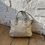 Thumbnail: 00s Signature Coach Ashley Cream & Silver Leather Satchel Shoulder Bag