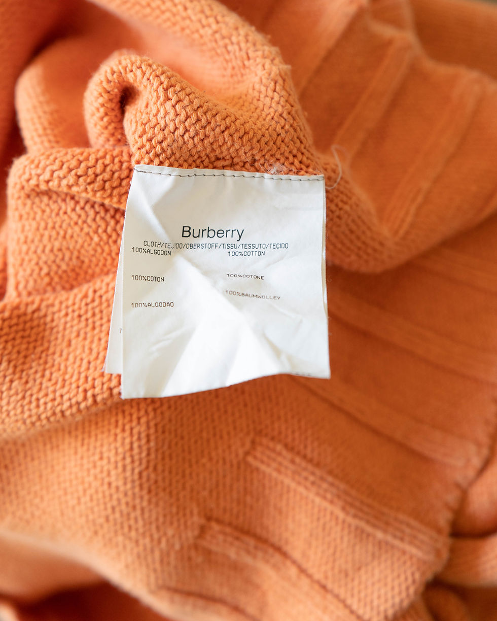 Miniatura: Burberry Quarter Zip Funnel Neck Orange Knit Jumper