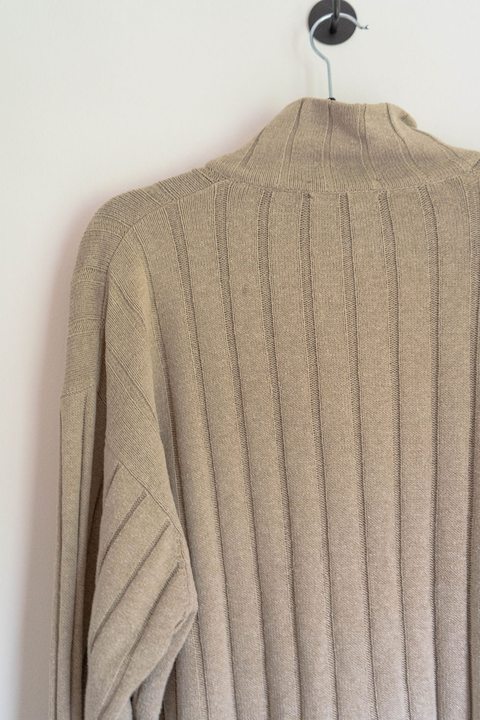 Miniatyrbild: Unisex Vintage Burberry Beige Full Zip Knit Rib Cardigan