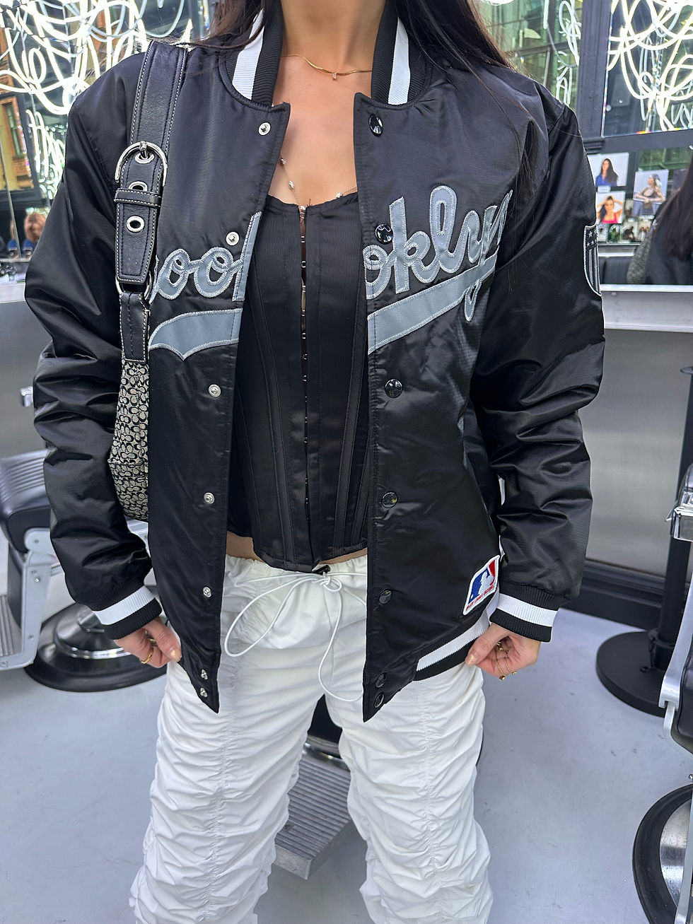 Miniatura: Majestic MLB Brooklyn Black Baseball Jacket