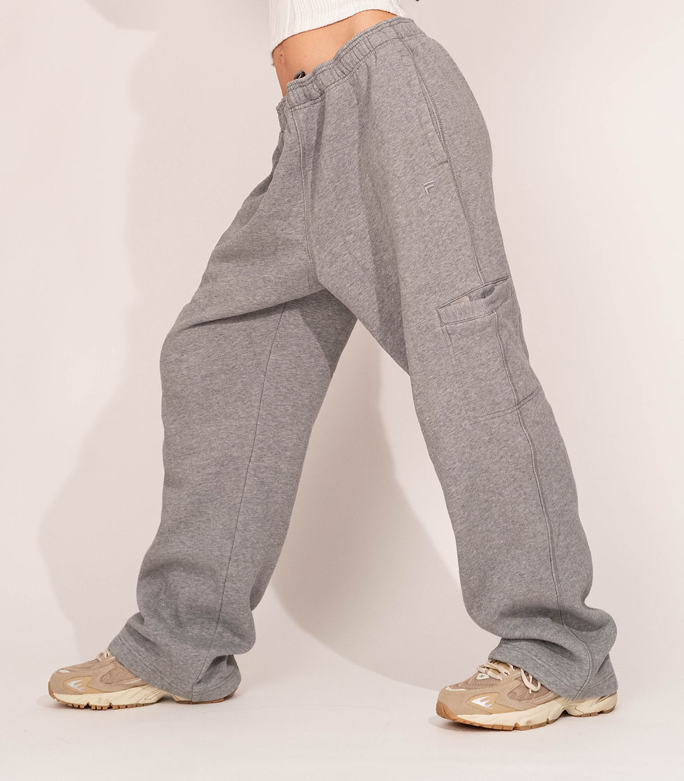 Thumbnail: 00s Fila Sport Grey Baggy Straight Leg Pocket Joggers
