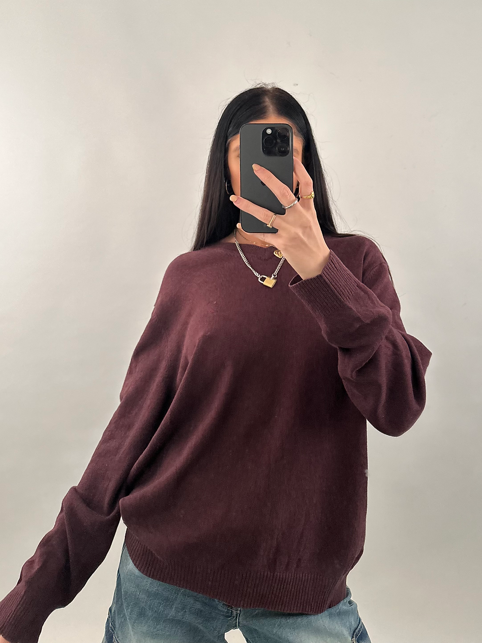 縮圖：Nautica Burgundy V Neck Knit Jumper
