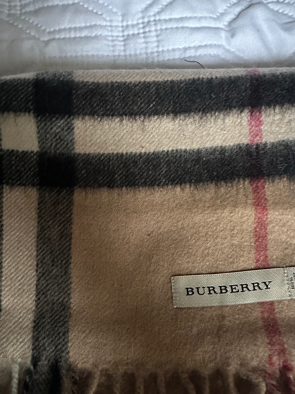 Thumbnail: Burberry Brown Beige & Black Nova Check Tartan Cashmere Scarf