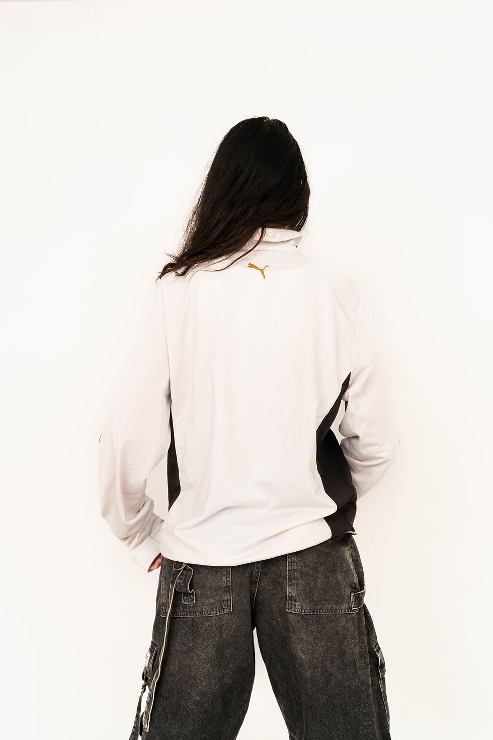 縮圖：90s Puma White & Black High Neck Track Jacket