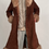 Miniatyrbild: 70s Brown Faux Fur Trim Suede Long Afghan Coat