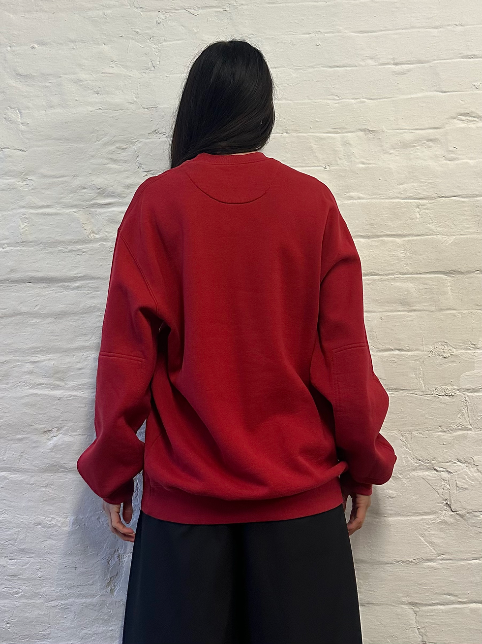 Miniaturbild: 90s GAS Red & Grey Crewneck Sweatshirt with Grey Stripe