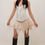 ภาพขนาดย่อ: Y2K Beige Ruched Fairy Mini Skirt