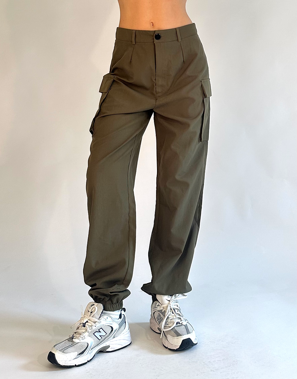 ภาพขนาดย่อ: Khaki Green Cargo Pocket Trousers Cargos