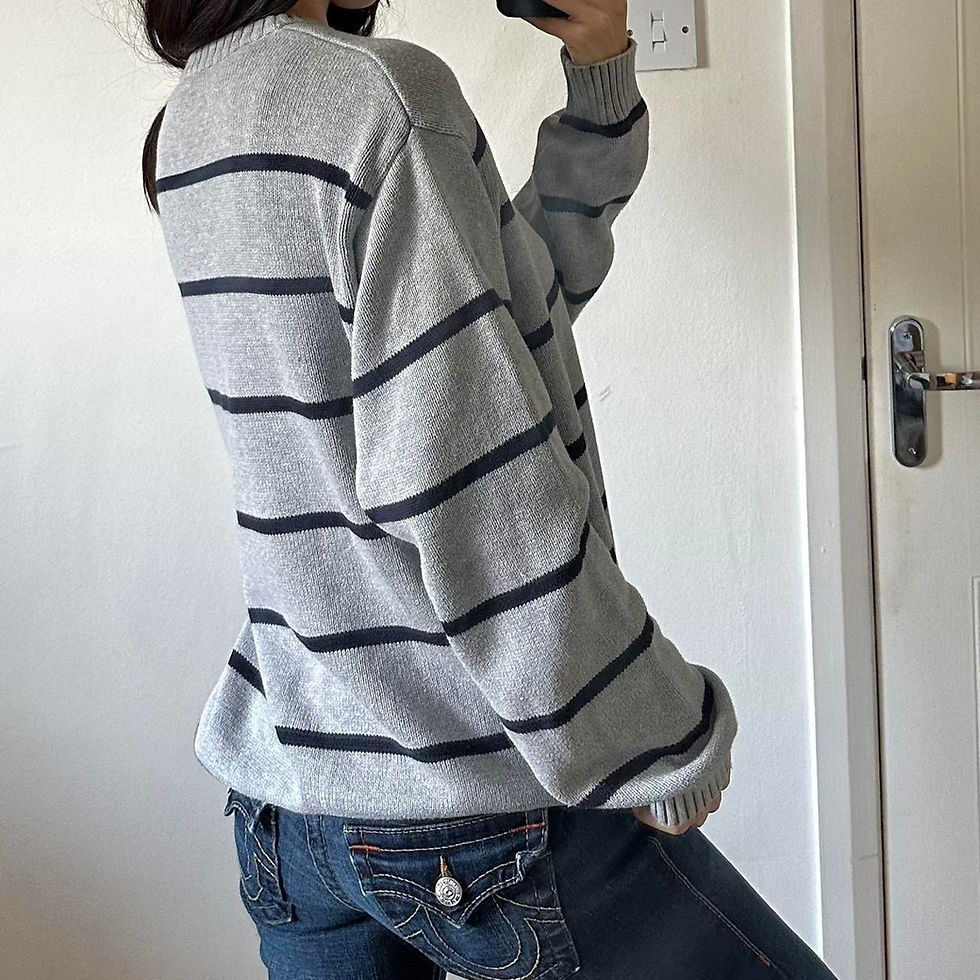 Miniatura: Vintage Gap Grey Stripe Jumper