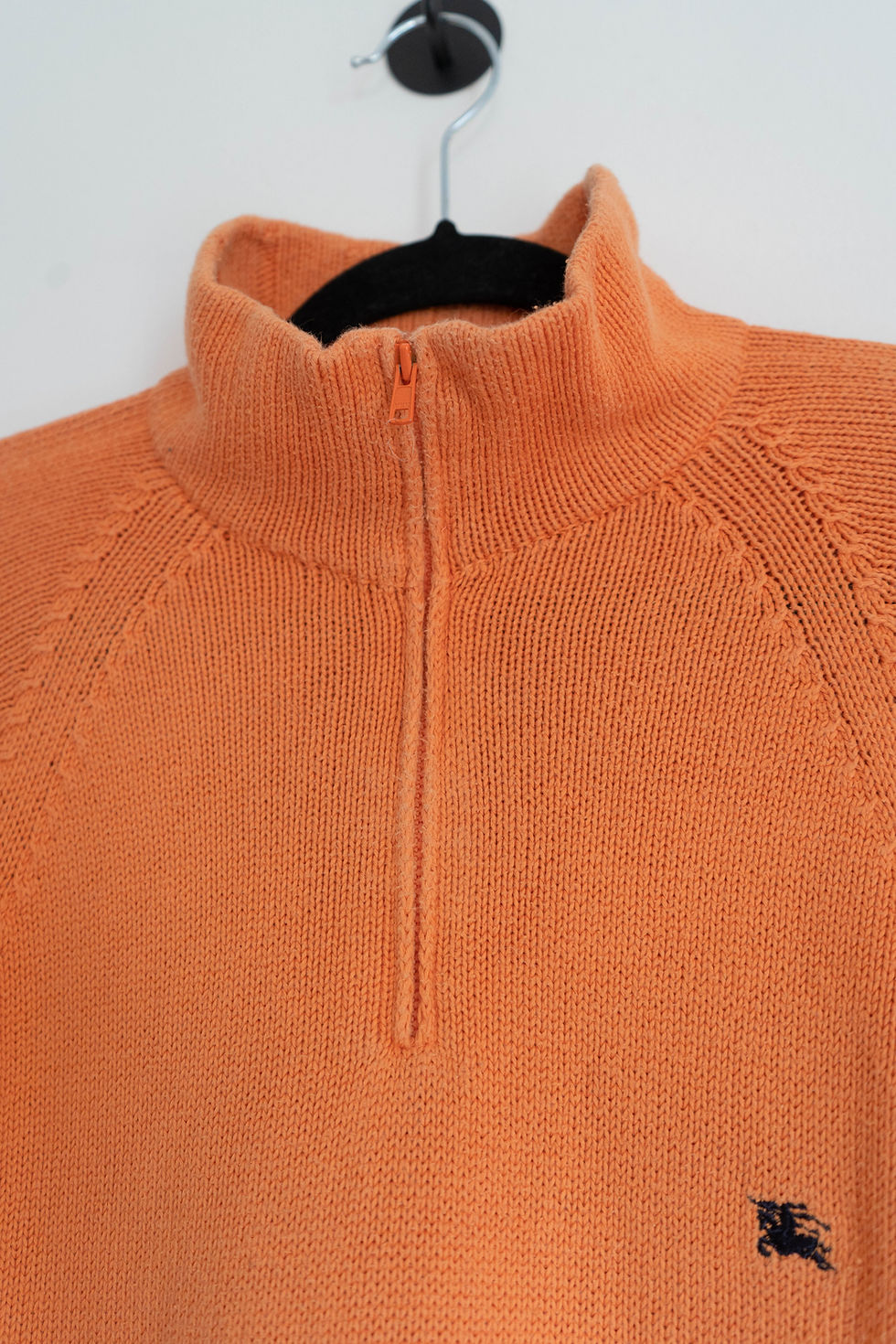 Miniatyrbild: Burberry Quarter Zip Funnel Neck Orange Knit Jumper