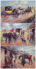 Three post cards illustrating marriage at Gretna Green, Raphael Tuck and Sons 1911 (Wikimedia Commons)