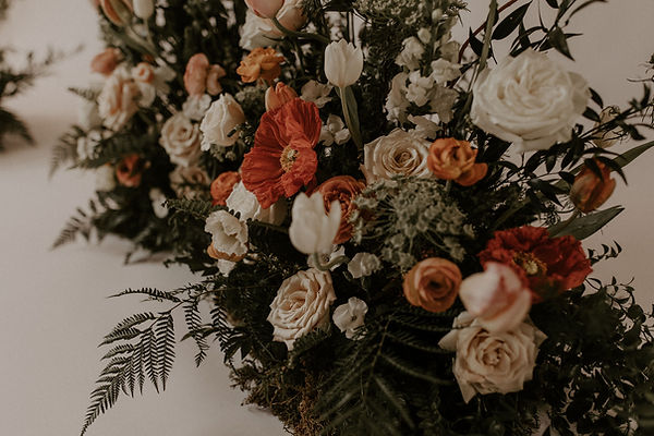 Wite and peach garden wedding