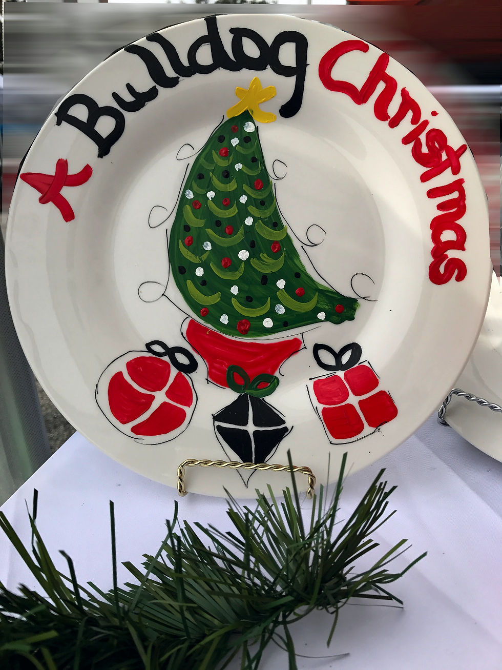 Georgia Bulldogs Christmas Tree Plate Personalized