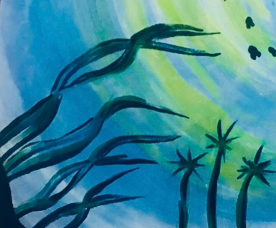 Thumbnail: The Little Turtle Above on Canvas (glow in the dark)