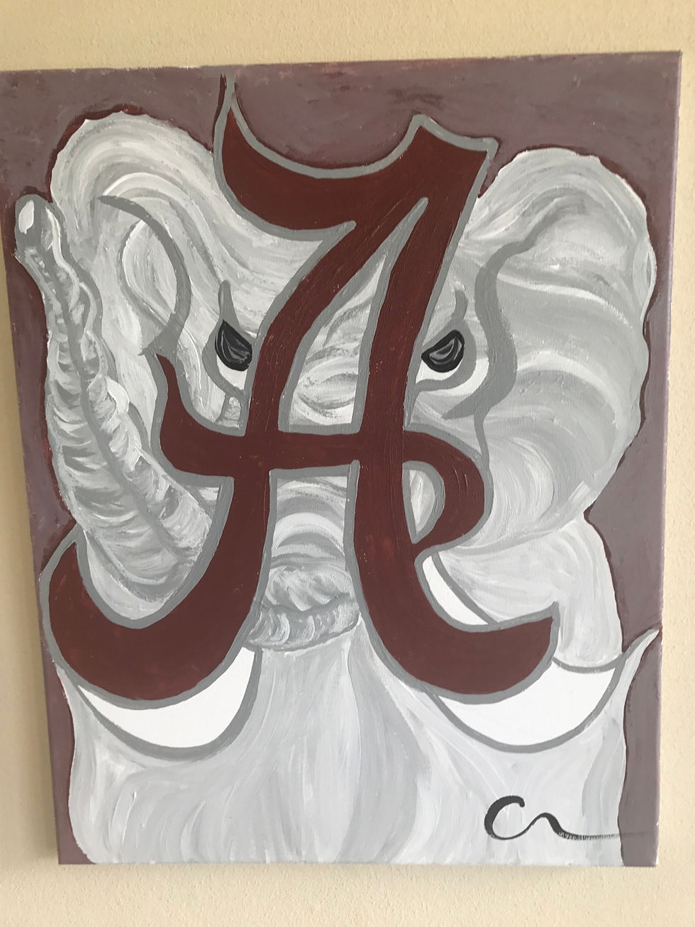 Thumbnail: University of Alabama Elephant on Canvas Personalized 
