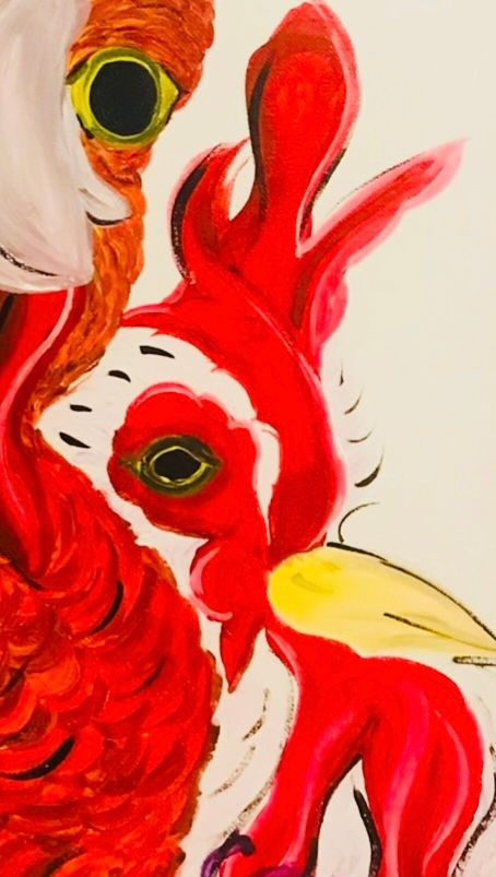 Thumbnail: The Funky Chickens on Canvas